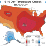 Heat wave conditions to continue, centered on much of the Plains, southern states