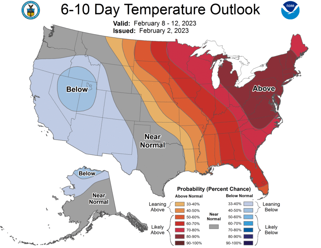 Above average temperatures and precipitation ahead for much of the ...